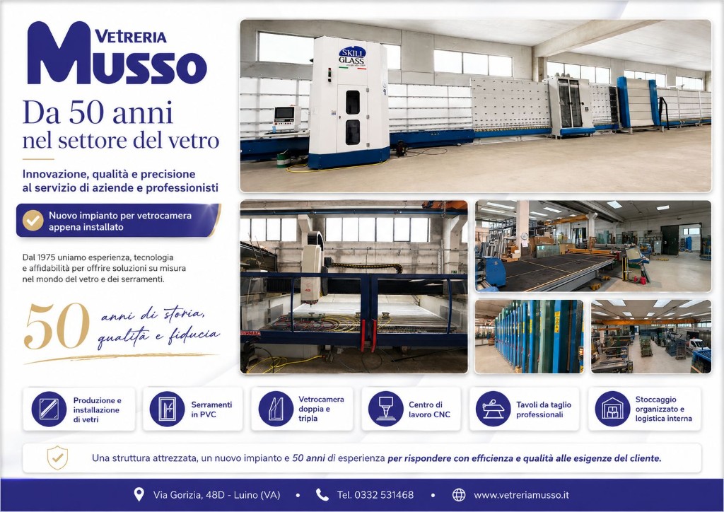 Panoramica interna lavorazioni Vetreria Musso